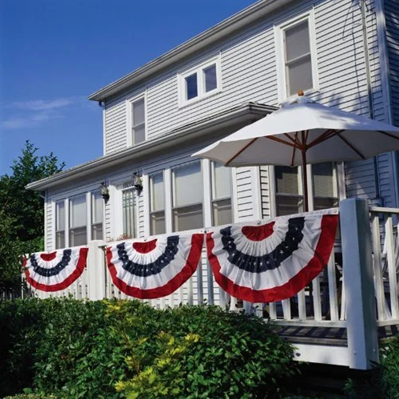 Independence Day Pleated Fan Flag