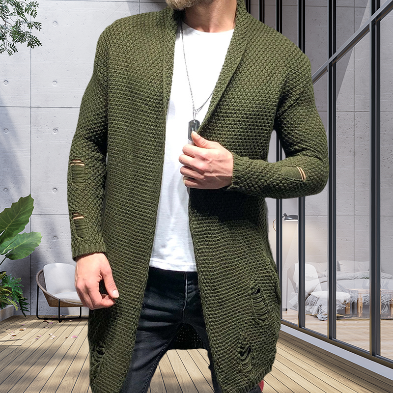 Solid Color Loose Cardigan Knit Jacket