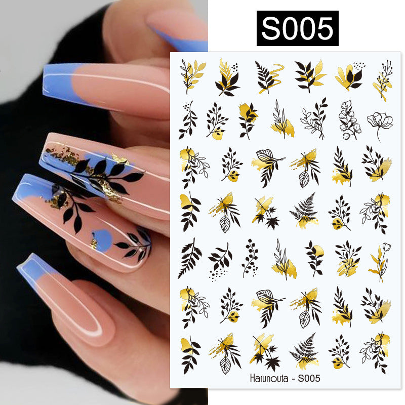 Botanical Fashion Alphabet Nail Stickers