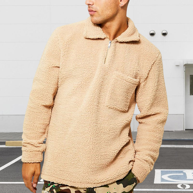 Mens Fuzzy Sherpa Pullover