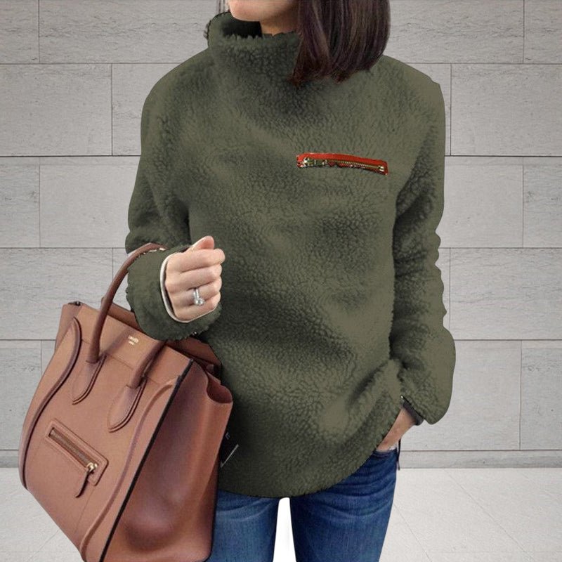 Zip Turtleneck Thermal Sweater