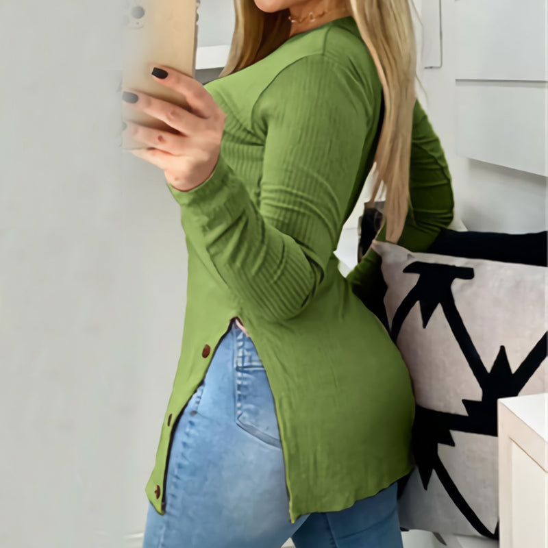Long Sleeve Crewneck Pullover Tops