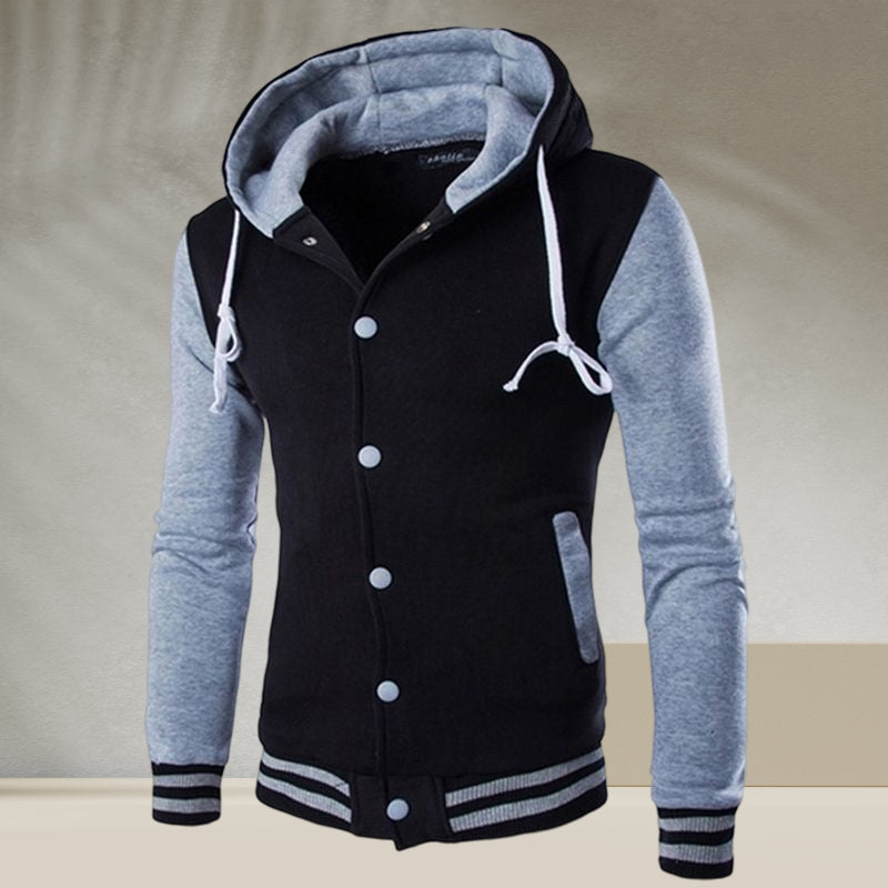 Men's Hooded Baseball Jacket