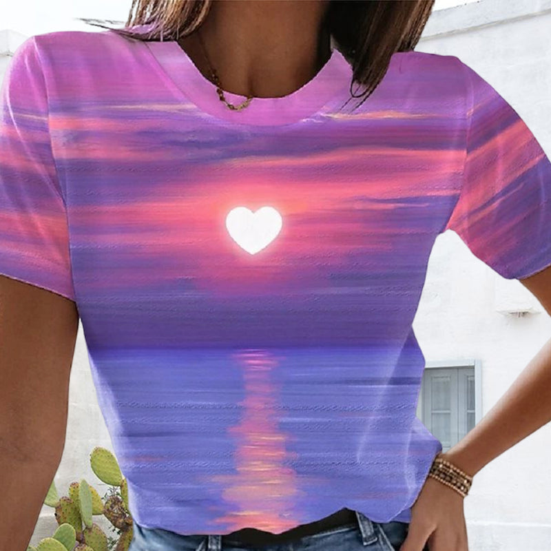 Women's Casual Weekend 3D Printed Painting T-shirt