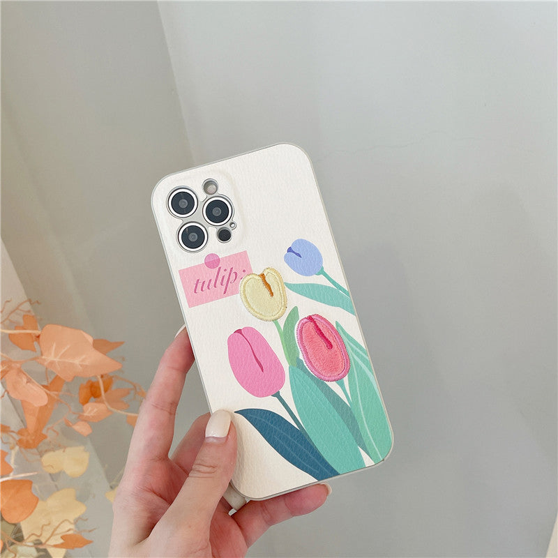 Cute Flower Case with Phone Lanyard