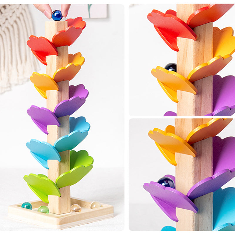 Colorful Wooden Toy with Glass Balls