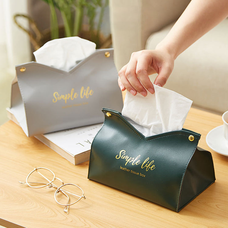 Leather Tissue Storage Box