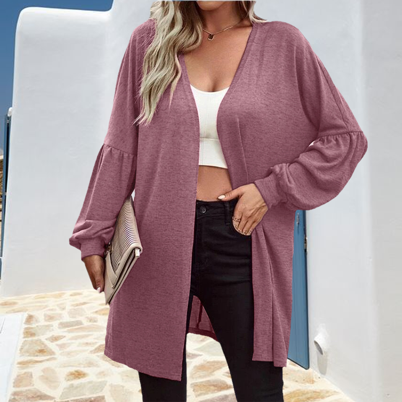 Solid Color Long Sleeve Cardigan