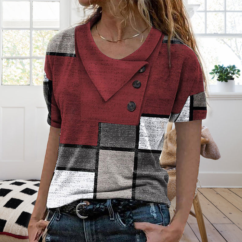 Comfy Short Sleeve Print Top