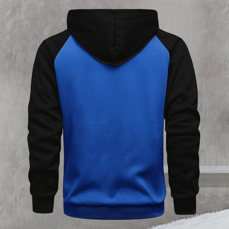 Color Contrast Cardigan Hoodie