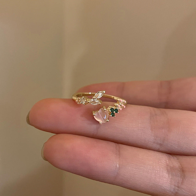 Double Heart Zircon Split Ring