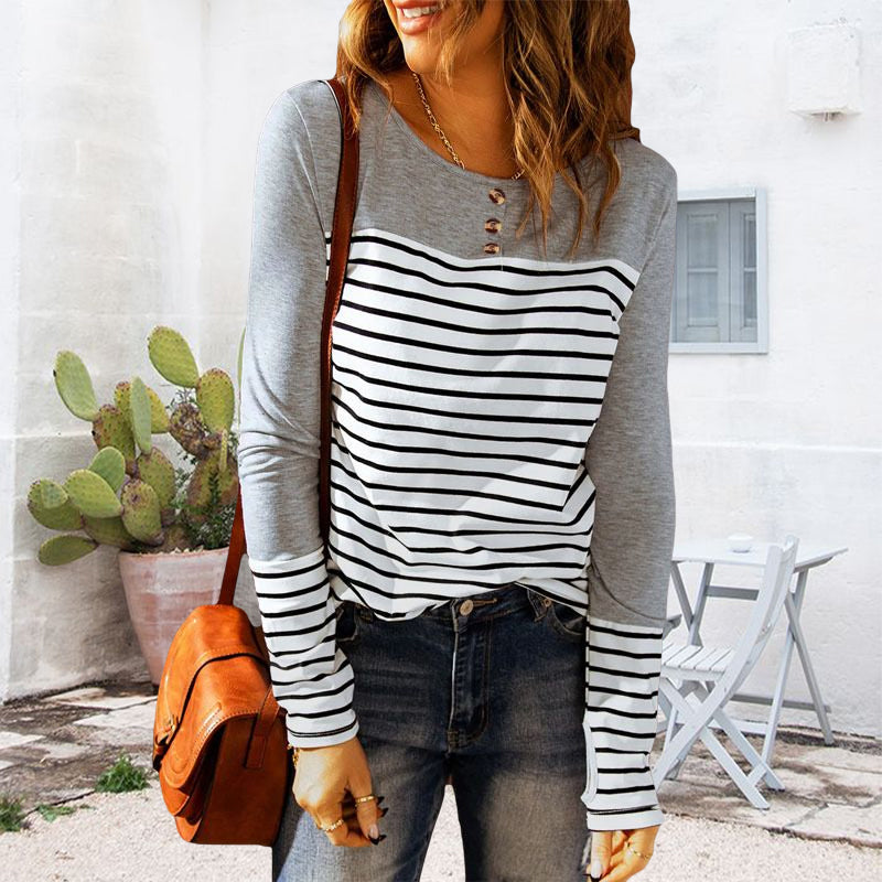 Striped Loose Long Sleeve T-Shirt