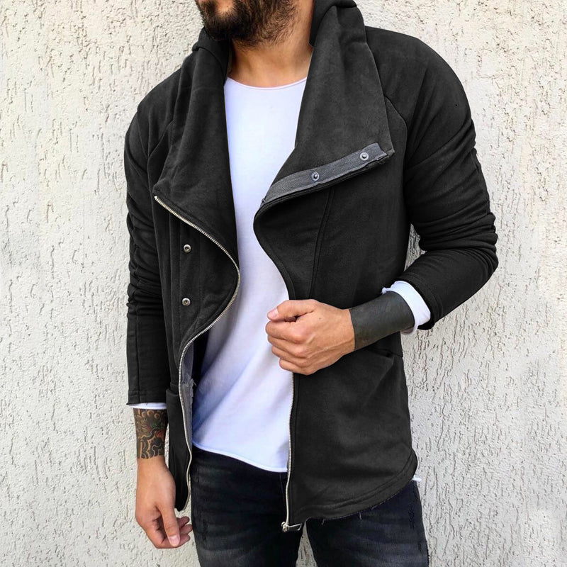 Solid Hooded Long Sleeve Jacket