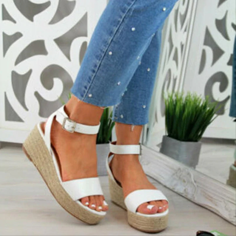 Women's Hemp Rope Buckle Sandals