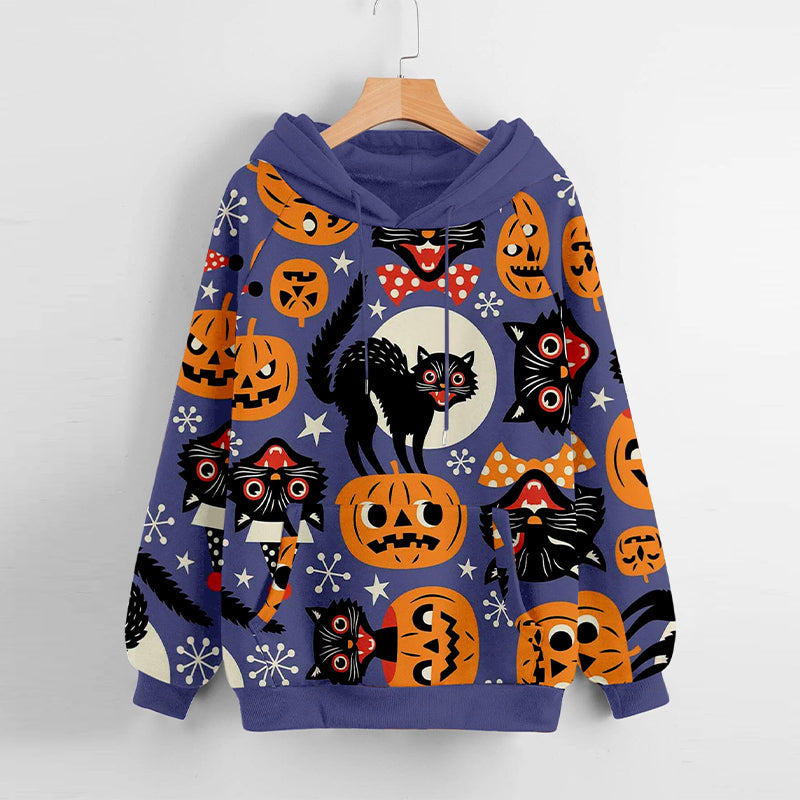 Pumpkin Print Long Sleeve Sweatshirt