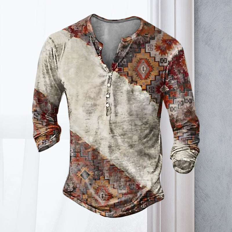 Long Sleeve Vintage Print T-Shirt