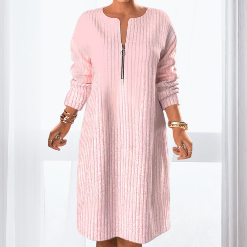 Unicolor Dress with Zipper