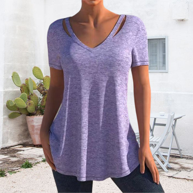 Casual Solid Color Short Sleeve T-Shirt
