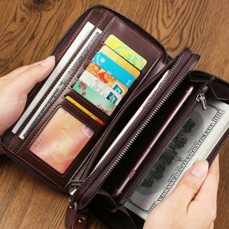 Leather Clutch Purse Wallet for Men
