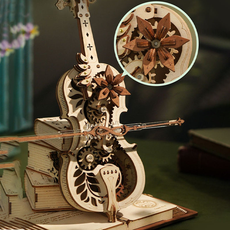 Wooden Assembled Cello Music Box