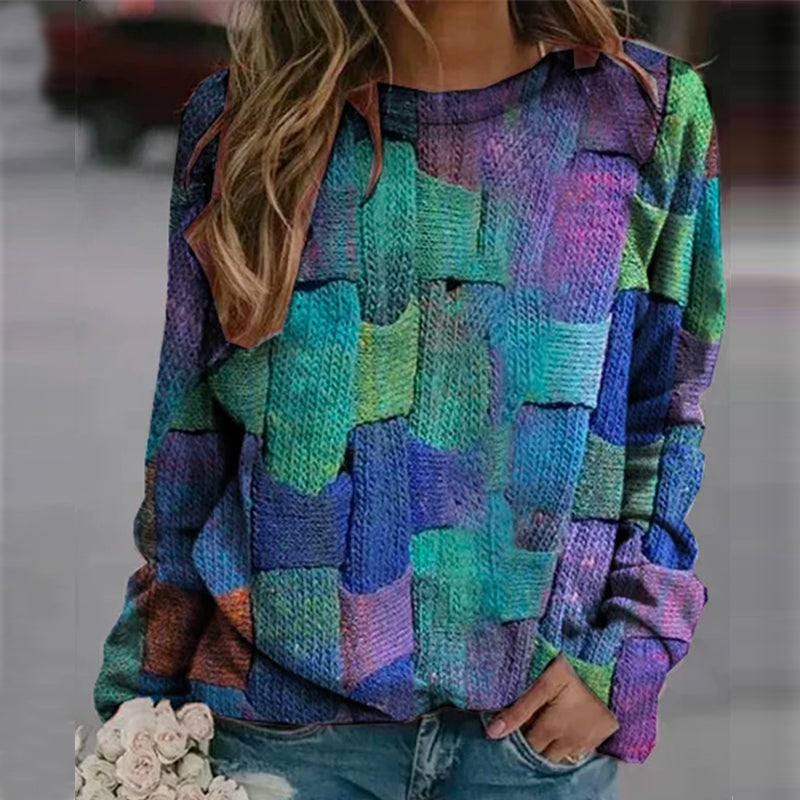Printed Loose Hooded Sweatshirt