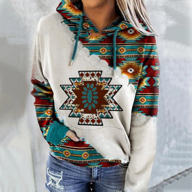Ethnic Print Sweatershirt