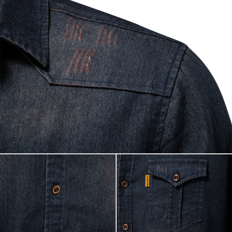Men's Western Basic Denim Shirt