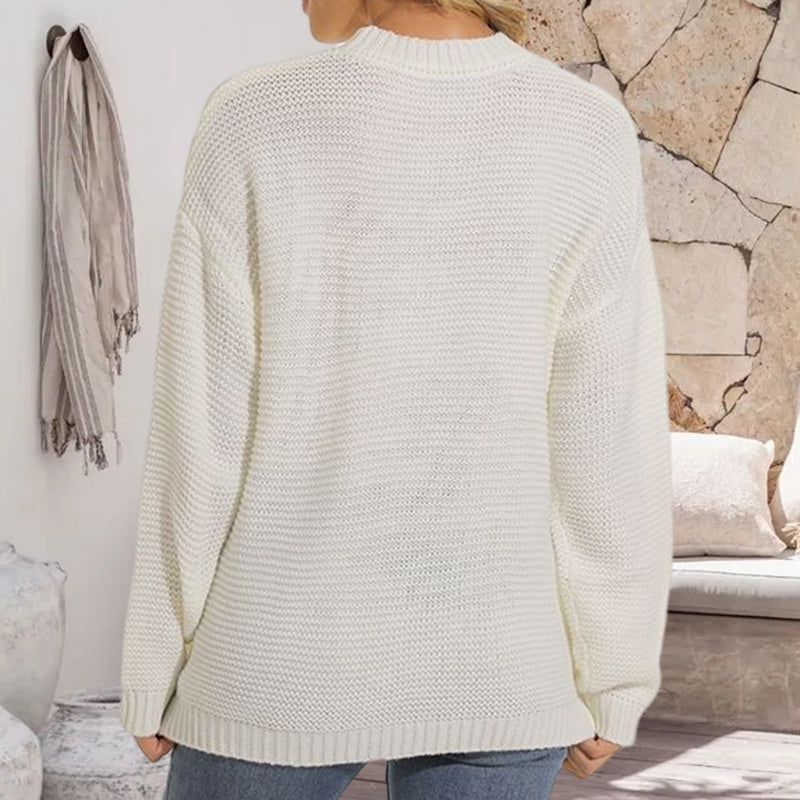 Solid Color Stylish Pullover Sweater