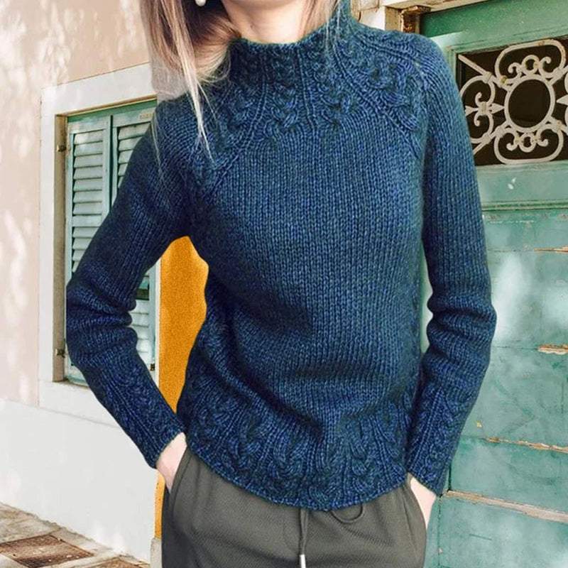 Solid Color Linen Pattern Sweater