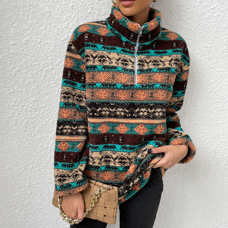 Turtleneck Zip Sweatshirt