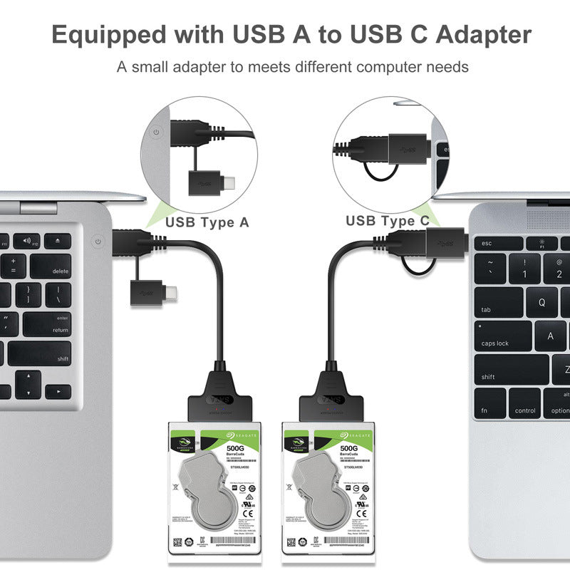 USB/USB-C To SATA 2.5" Hard Drive Adapter
