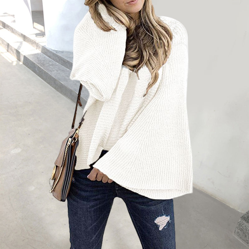 Flared Sleeve Knit Sweater