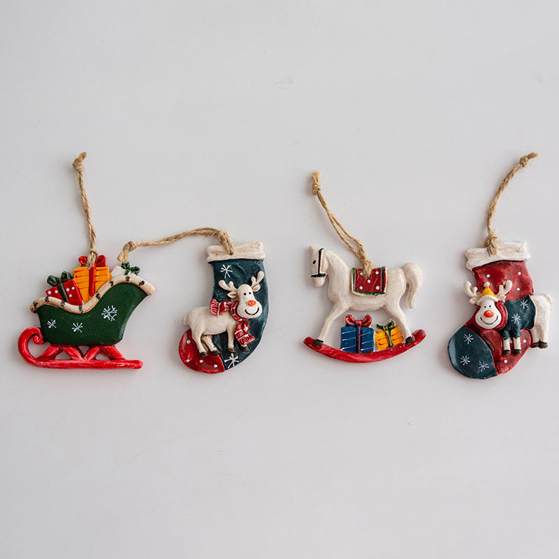 Resin Christmas Tree Decorative Pendants