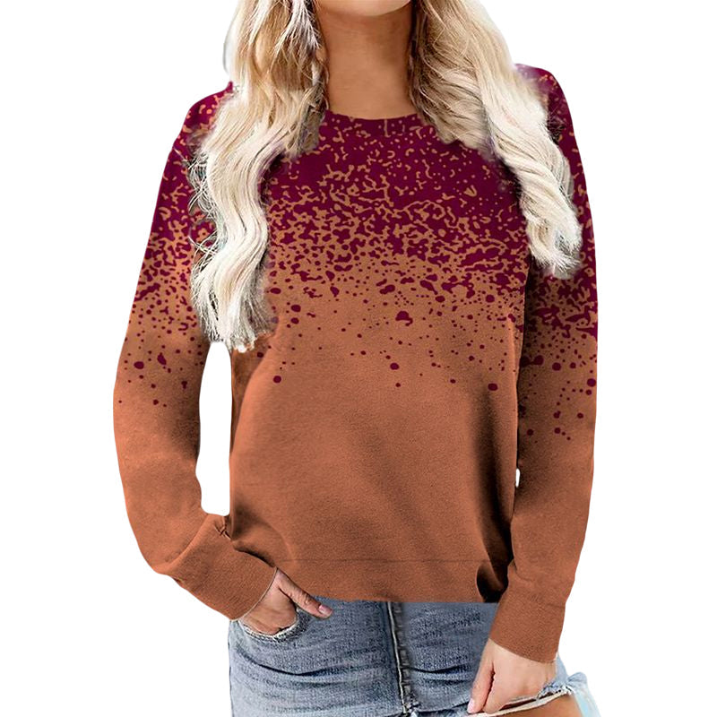 Crewneck Ink-dot Print Sweatshirt