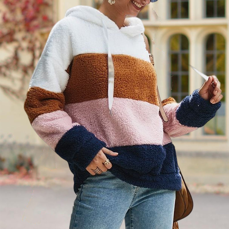 Paneled Plush Sweatshirt