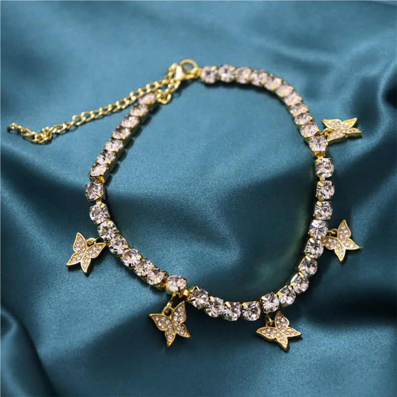 Rhinestone Butterfly Choker