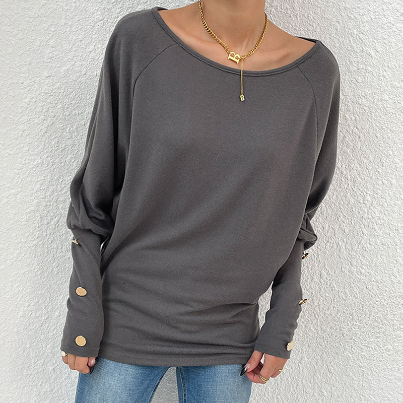 Women's Solid Casual Crewneck Sweatshirts