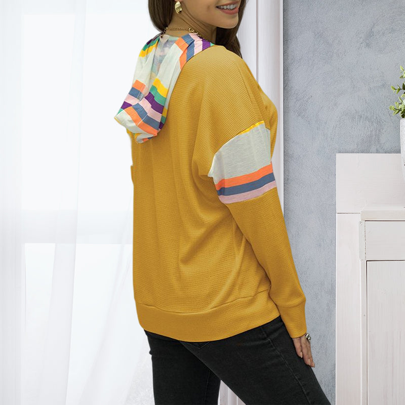 Hooded Zip Colorblock T-Shirt