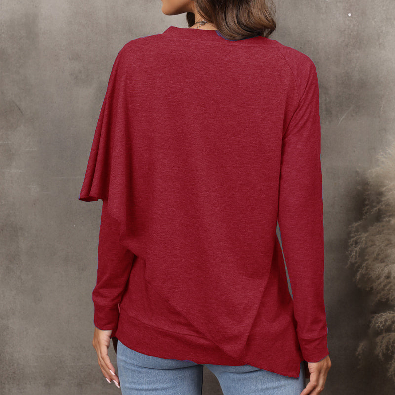 V-Neck Irregular T-Shirt