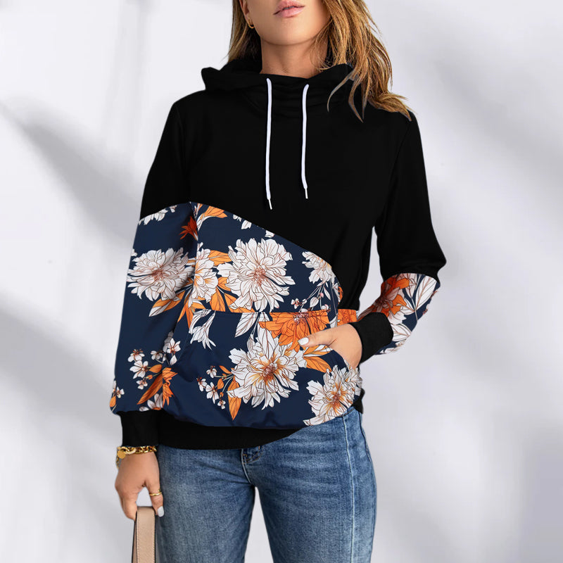 High Neck Fashion Hooded Long Sleeve Sweatshirt