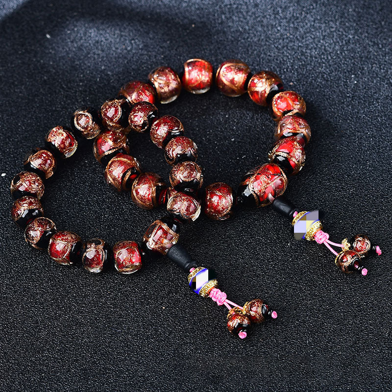 Incense Grey Glazed Beads Bracelet