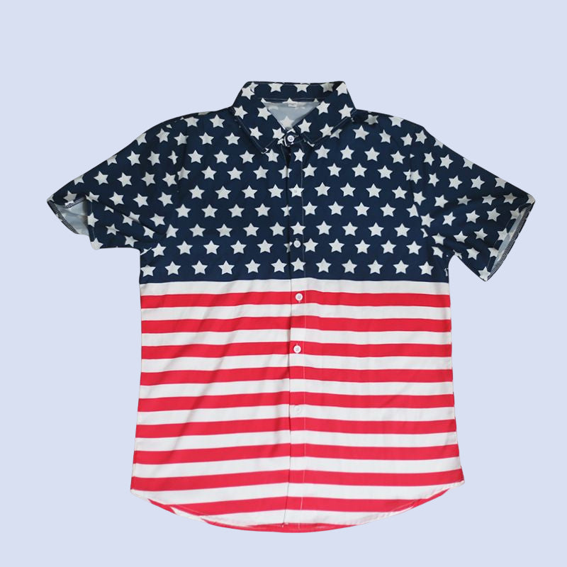 Men's American Patriotic Flag Polo Shirt