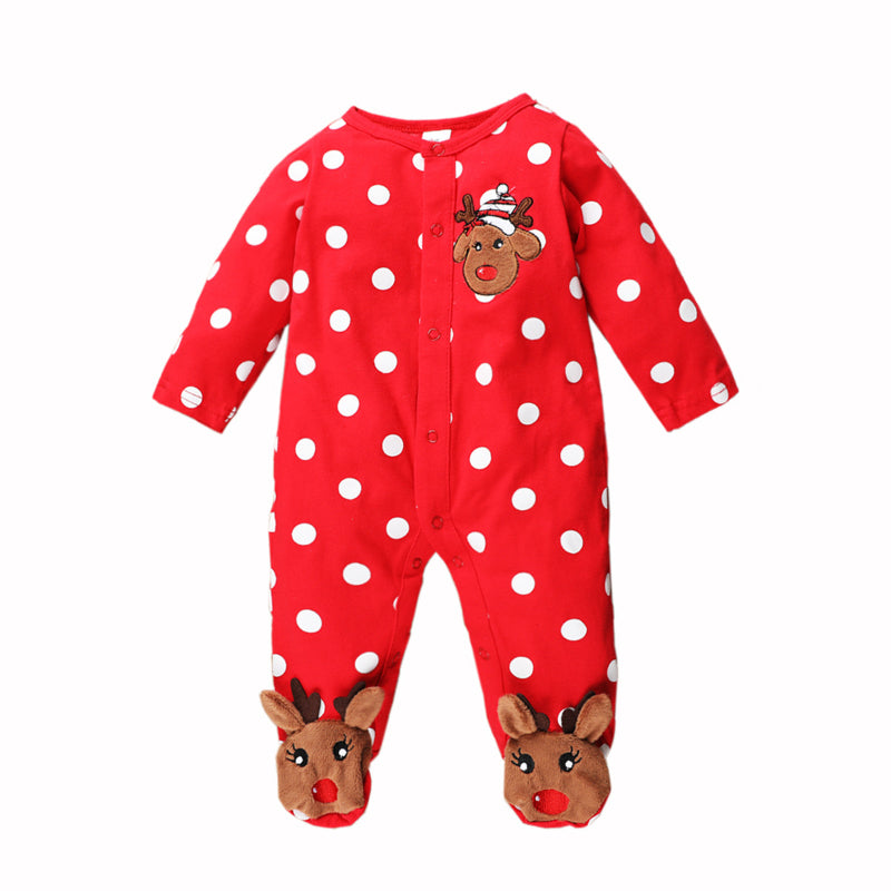 Reindeer Pattern Baby Outing Romper