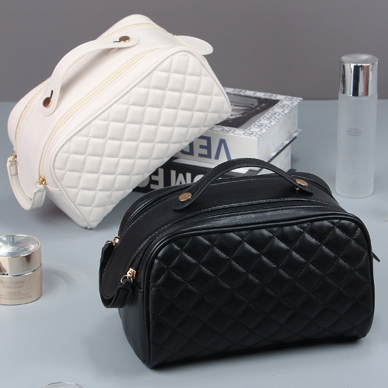 Quilted Plaid Cosmetic Bag