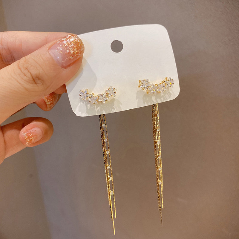 Four Star Tassel Earrings