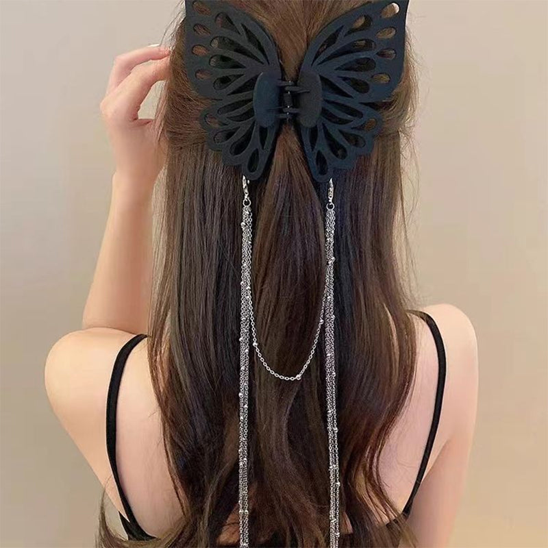 Butterfly Cutout Tassel Large Hair Clip