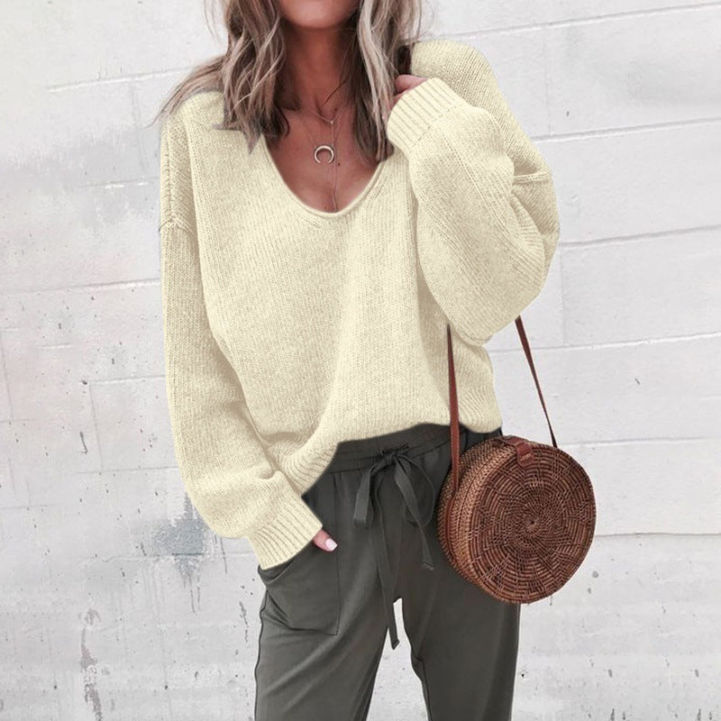 V Neck Long Sleeve Sweater