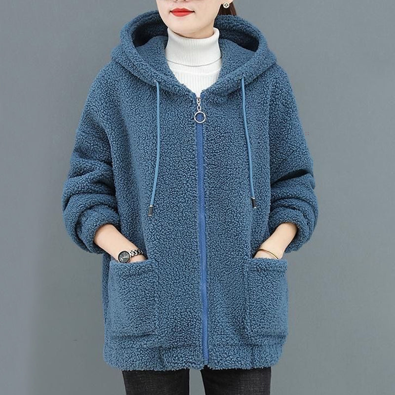 Women's Solid Sherpa cardigan coat