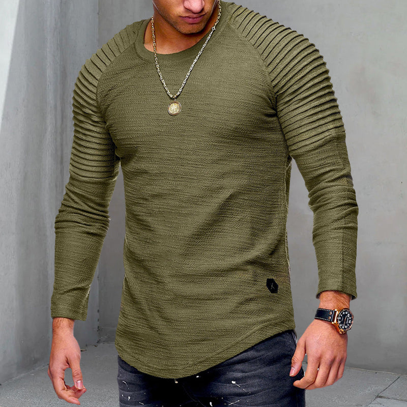 Men's Long Sleeve Crinkled T-Shirt