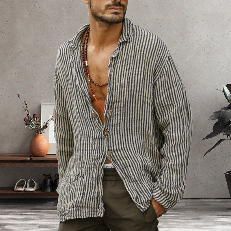 Men's Striped Print Casual Shirt